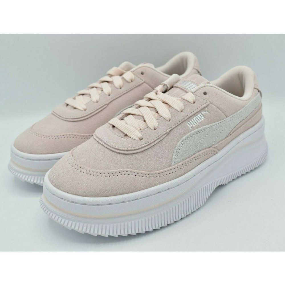 Puma Womens Size 9 Deva Suede‎ Pink White Casual Platform Shoes Sneakers
